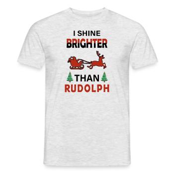 Noël moche je brille plus que Rudolph - T-shirt homme - gris chiné - Devant - AI Model Male 178 dark (178cm)