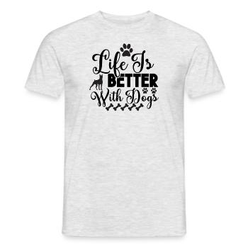 La vie est meilleure avec les chiens - T-shirt homme - gris chiné - Devant - AI Model Male 178 dark (178cm)