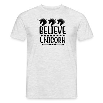 Belief in Unicorn Unicorn - Men's T-Shirt - heather grey - Front - AI Model Male 178 dark (178cm)