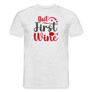 Mais d’abord le vin - T-shirt homme - gris chiné - Devant - AI Model Male 178 dark (178cm)