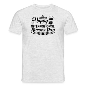 Alles Gute zum Intern. Tag der Krankenschwestern - Männer T-Shirt - Grau meliert - Vorne - AI Model Male 178 dark (178cm)
