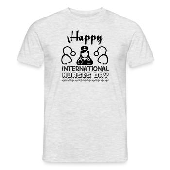 Alles Gute zum intern. Tag der Krankenschwestern - Männer T-Shirt - Grau meliert - Vorne - AI Model Male 178 dark (178cm)