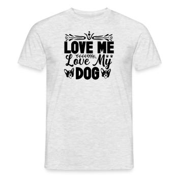 Liebe mich Liebe meinen Hund - Männer T-Shirt - Grau meliert - Vorne - AI Model Male 178 dark (178cm)