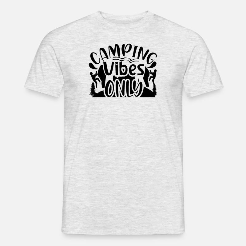 Camping Vibes Wandershirt - Männer T-Shirt - Grau meliert