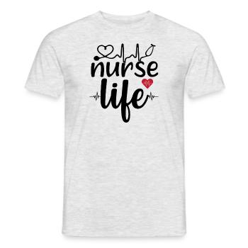 Nurse Life - Men's T-Shirt - heather grey - Front - AI Model Male 178 dark (178cm)