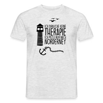 Ich brauche keine Therapie muss nur nach NORDERNEY - Männer T-Shirt - Grau meliert - Vorne - AI Model Male 178 dark (178cm)