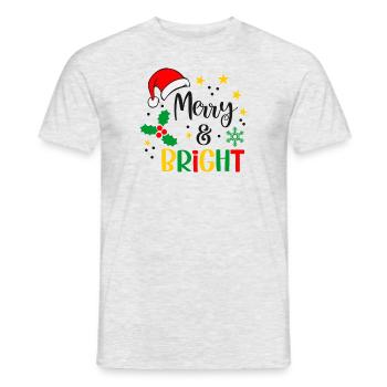 Ugly Christmas Cheerful and bright sayings - Men's T-Shirt - heather grey - Front - AI Model Male 178 dark (178cm)