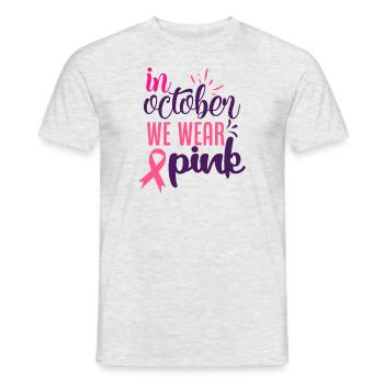 im Oktober tragen wir Rosa - Männer T-Shirt - Grau meliert - Vorne - AI Model Male 178 dark (178cm)