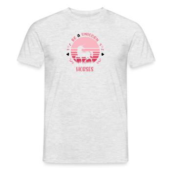 Soyez une licorne dans le domaine des chevaux Licorne - T-shirt homme - gris chiné - Devant - AI Model Male 178 dark (178cm)