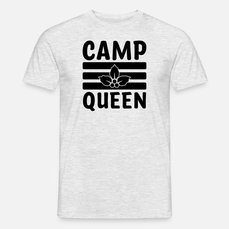 Camp Königin Wandershirt - Männer T-Shirt - Grau meliert