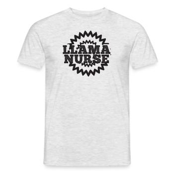 Infirmière lama - T-shirt homme - gris chiné - Devant - AI Model Male 178 dark (178cm)