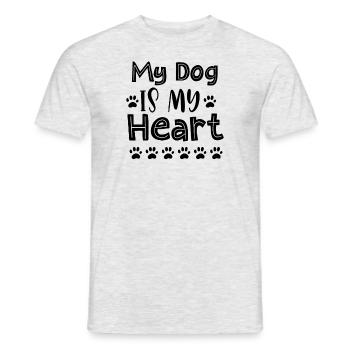 Mein Hund ist mein Herz - Männer T-Shirt - Grau meliert - Vorne - AI Model Male 178 dark (178cm)