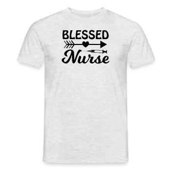 Blessed Nurse - Men's T-Shirt - heather grey - Front - AI Model Male 178 dark (178cm)