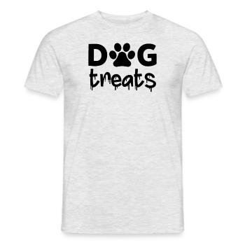 Gâteries pour chiens - T-shirt homme - gris chiné - Devant - AI Model Male 178 dark (178cm)