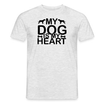 My dog is my heart - Men's T-Shirt - heather grey - Front - AI Model Male 178 dark (178cm)