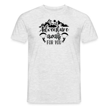 Wandern Natur Outdoor Berge - Männer T-Shirt - Grau meliert - Vorne - AI Model Male 178 dark (178cm)