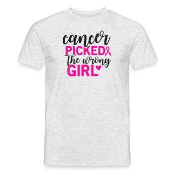 Le cancer a choisi la mauvaise fille - T-shirt homme - gris chiné - Devant - AI Model Male 178 dark (178cm)