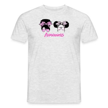 Brustkrebs Bewusstsein - Männer T-Shirt - Grau meliert - Vorne - AI Model Male 178 dark (178cm)