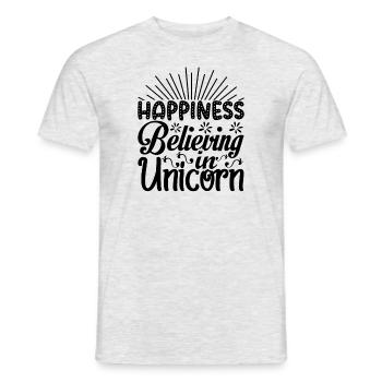 Le bonheur de croire en une licorne Licorne - T-shirt homme - gris chiné - Devant - AI Model Male 178 dark (178cm)