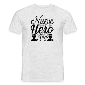 Krankenschwester Held - Männer T-Shirt - Grau meliert - Vorne - AI Model Male 178 dark (178cm)