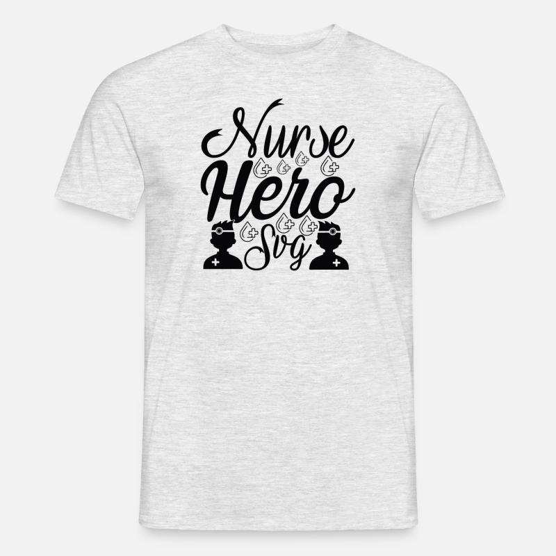 Krankenschwester Held - Männer T-Shirt - Grau meliert