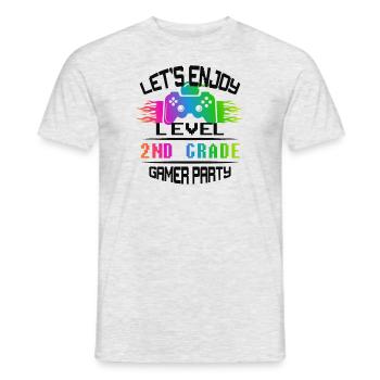 Niveau 2ND GRADE restez calme et jouez - T-shirt homme - gris chiné - Devant - AI Model Male 178 dark (178cm)