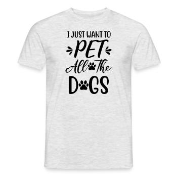 Je veux juste caresser tous les chiens - T-shirt homme - gris chiné - Devant - AI Model Male 178 dark (178cm)