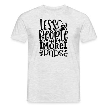 Moins de gens plus de chiots - T-shirt homme - gris chiné - Devant - AI Model Male 178 dark (178cm)