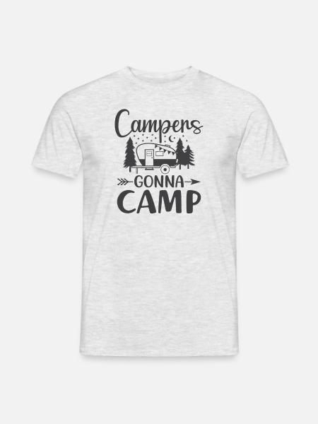 Camper werden campen Camping - Männer T-Shirt - Grau meliert