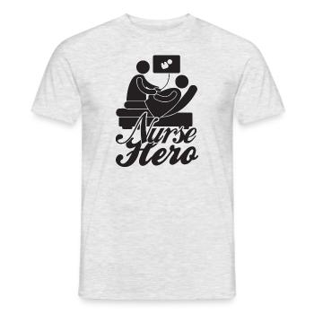 Infirmière détenue - T-shirt homme - gris chiné - Devant - AI Model Male 178 dark (178cm)