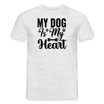 My dog is my heart - Men's T-Shirt - heather grey - Front - AI Model Male 178 dark (178cm)