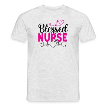 Blessed Nurse - Men's T-Shirt - heather grey - Front - AI Model Male 178 dark (178cm)