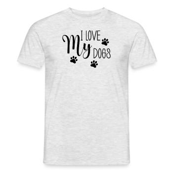 J’aime mes chiens - T-shirt homme - gris chiné - Devant - AI Model Male 178 dark (178cm)