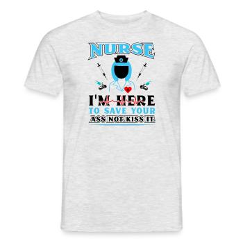 Nurse Here to help - Men's T-Shirt - heather grey - Front - AI Model Male 178 dark (178cm)