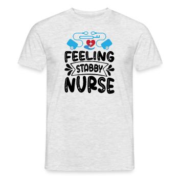 Infirmière épineuse - T-shirt homme - gris chiné - Devant - AI Model Male 178 dark (178cm)