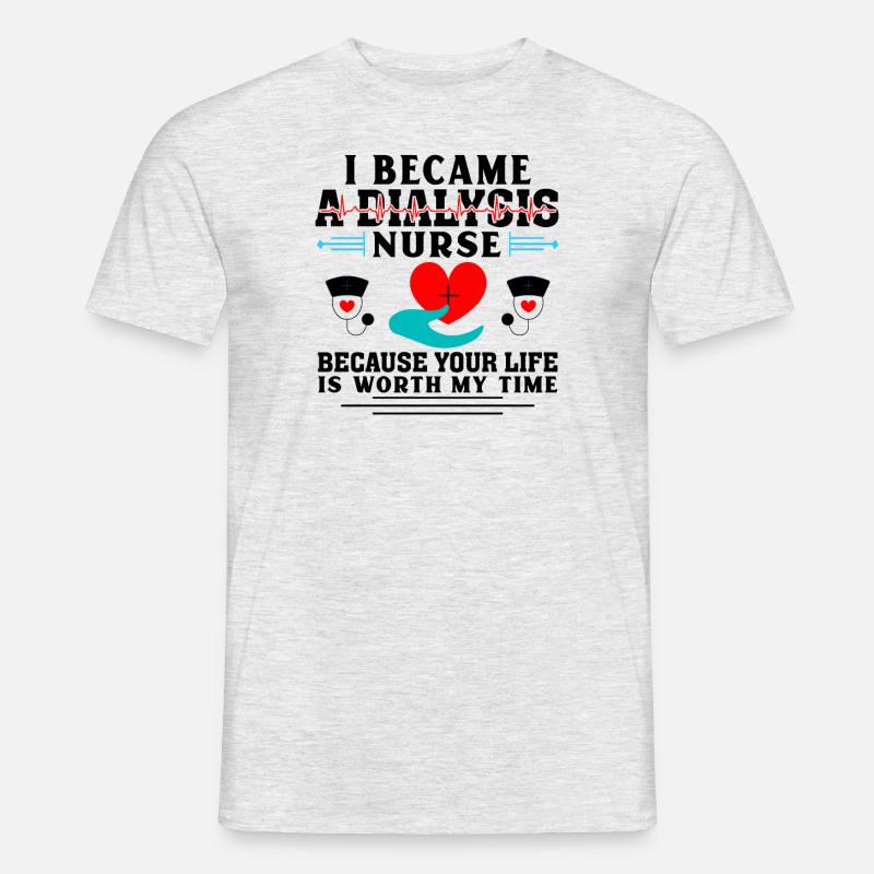 Ich bin eine Dialyseschwester - Männer T-Shirt - Grau meliert