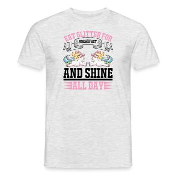 Mangez des paillettes pour le petit-déjeuner briller toute la journée - T-shirt homme - gris chiné - Devant - AI Model Male 178 dark (178cm)