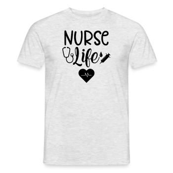 Nurse Life - Men's T-Shirt - heather grey - Front - AI Model Male 178 dark (178cm)