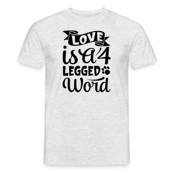 Liebe ist ein vierbeiniges Wort - Männer T-Shirt - Grau meliert - Vorne - AI Model Male 178 dark (178cm)