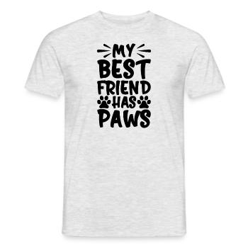 My best friend has paws - Men's T-Shirt - heather grey - Front - AI Model Male 178 dark (178cm)