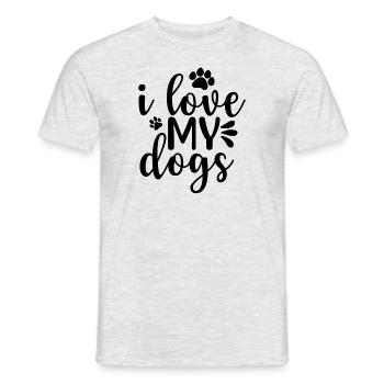 J’aime mes chiens - T-shirt homme - gris chiné - Devant - AI Model Male 178 dark (178cm)