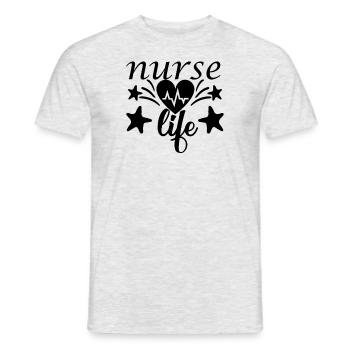 Nurse life - Men's T-Shirt - heather grey - Front - AI Model Male 178 dark (178cm)