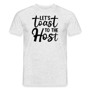 Lasst uns auf den Gastgeber anstoßen - Männer T-Shirt - Grau meliert - Vorne - AI Model Male 178 dark (178cm)