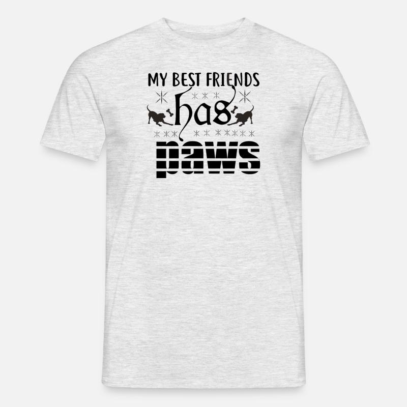Mein bester Freund hat Pfoten - Männer T-Shirt - Grau meliert