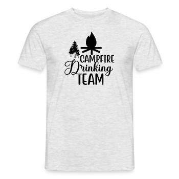 Campfire Drinking Team Hiking Shirt - Men's T-Shirt - heather grey - Front - AI Model Male 178 dark (178cm)