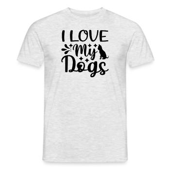 J’aime mes chiens - T-shirt homme - gris chiné - Devant - AI Model Male 178 dark (178cm)