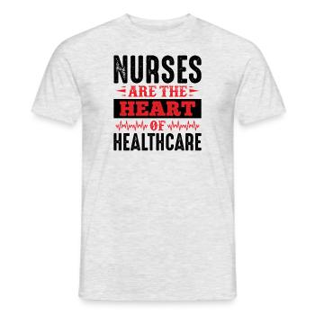 Nurses are the heart of healthcare - Men's T-Shirt - heather grey - Front - AI Model Male 178 dark (178cm)