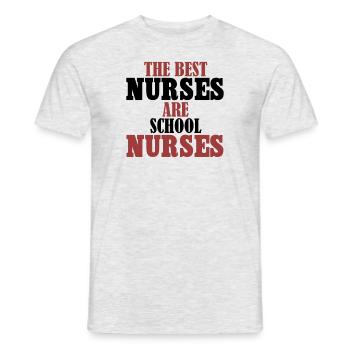 Die besten Schwestern sind Schulkrankenschwestern - Männer T-Shirt - Grau meliert - Vorne - AI Model Male 178 dark (178cm)