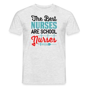 Die besten Schwestern sind Schulkrankenschwestern - Männer T-Shirt - Grau meliert - Vorne - AI Model Male 178 dark (178cm)