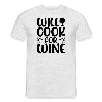 Nous cuisinons pour le vin - T-shirt homme - gris chiné - Devant - AI Model Male 178 dark (178cm)